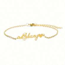 1pc Gold Gold Silver Rose Gold Personalized Heart And Butterfly Name Anklet - Stainless Steel, Custom Carved 3mm Cuban Chain For Women - Perfect For Holidays And Holidays Thanksgiving Christmas