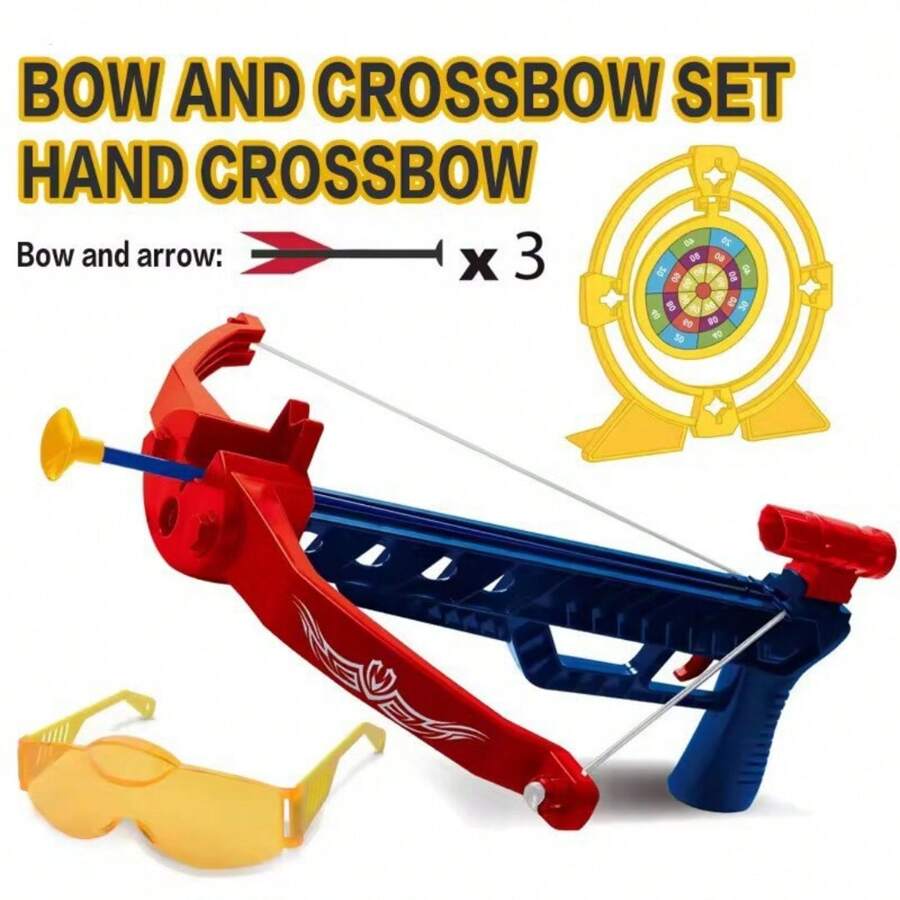 Compound Bow Toy Crossbow For Sports And Leisure Outdoor Game Archery, Interactive Parent-Child Shooting Crossbow - Red and Blue - View 1