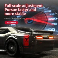 SG216 MAX 70KM/H 高速遥控车，1:16 无刷四驱高速遥控漂移车，全地形兼容，四轮驱动，防爆车壳，遥控专业底盘，带 LED 大灯，适合生日和圣诞礼物 - 彩色 - 查看 5