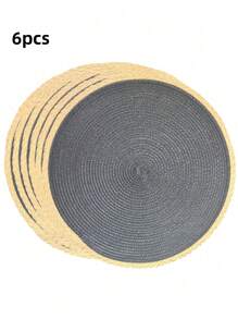 14 Inch Round Woven Placemat, 2/6 Pcs Washable Heatproof Placemats For Dining Table, Non-Slip For Indoor/Outdoor Use, Suitable For Dinner, Events, Family Gatherings, Thanksgiving, Christmas, Easter