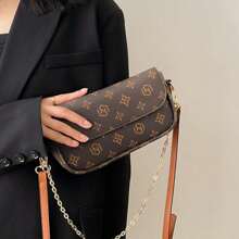 Fashionable Retro Floral Print Texture Mini Women's Crossbody Bag, Versatile