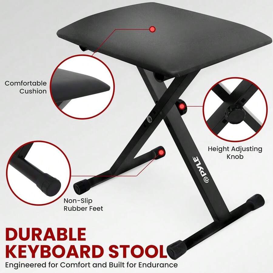 PYLE HeavyDuty Keyboard Accessories Includes Z Shape Keyboard Stand
