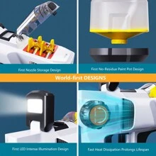 Airless Paint Sprayer, LeFondat Cordless Handheld Spray Paint Gun With 2 Pack Makita 20V 2000mAh Max Battery, 1200ML Container, Easy To Clean, For Furniture, Cabinets, Fence, Walls, Door, Chairs - White - View 10