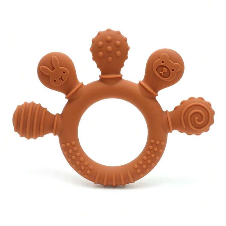 1pc Baby Teething Toy, Colorful Soft Silicone Teething Ring, Sensory Teether, Suitable For 0-3 Years Old Infants And Toddlers - Multicolor - View 14