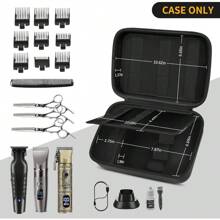 ALKOO Sac d'accessoires de barbier pour tondeuses et fournitures, boîte pour tondeuses à cheveux pour hommes, support de rangement portable pour tondeuses, kit de toilettage avec protège-lames et fournitures de barbier (sac seulement). Sac de toilette, sac de voyage de toilette, sac de rangement de maquillage, sac de plage, sac de vacances, fournitures scolaires, essentiels de voyage, pour dames, pour dortoir universitaire, pour salle de bain