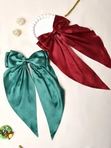 2 chiếc kẹp tóc nơ đơn giản dễ thương màu đỏ và xanh lá cây Giáng sinh, thích hợp cho bé gái, Giáng sinh, quà tặng - Nhiều màu - Xem 5