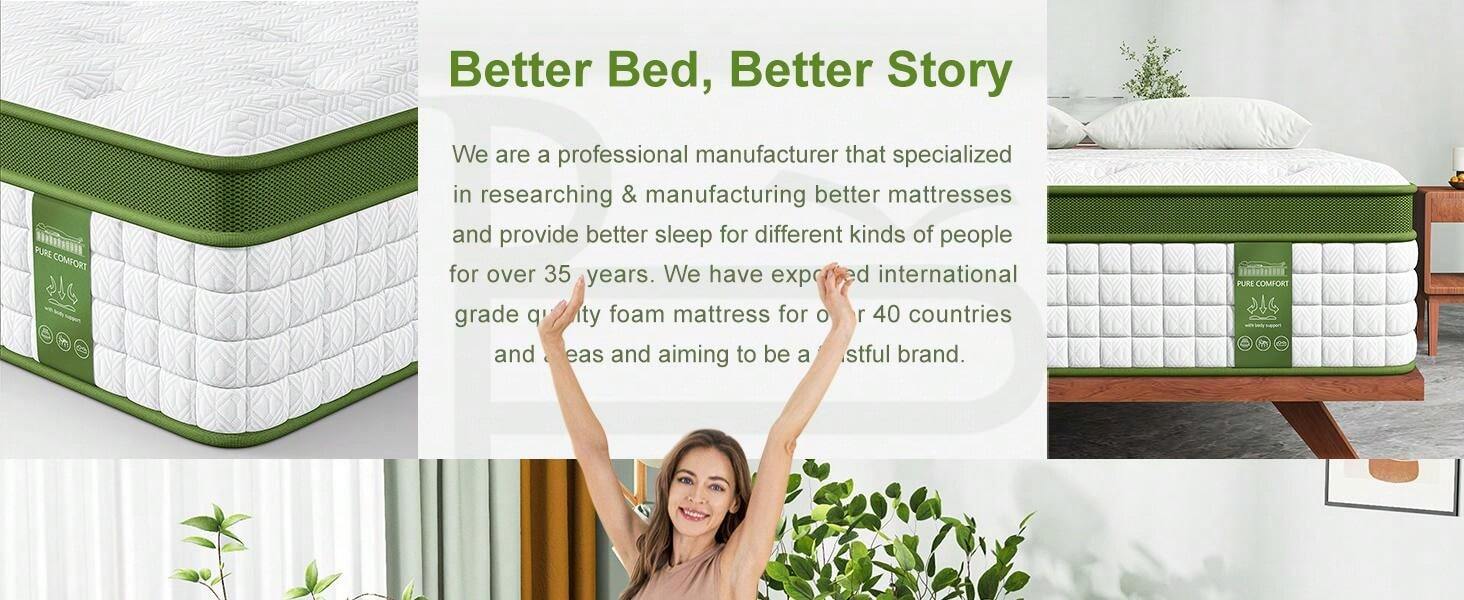 BedStory Full Mattress, 12 Inch Hybrid Mattress Full Size In A Box With