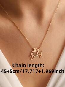 1pc Gold Gold Silver Rose Gold Custom Gold Romantic Double Heart Necklace, Couple Brand Pendant Necklace, Fashion Wedding Jewelry, The Best Gift For Her Thanksgiving Christmas