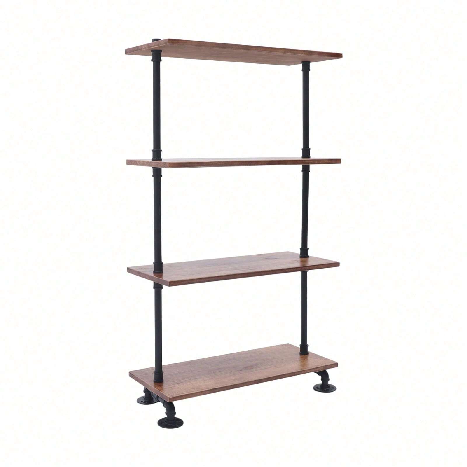 4 Tiers DIY Shelf Bookshelf Bracket Standing Rack Industrial Iron Pipe