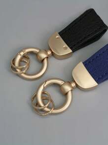 French Short Keychain, Fashionable Car Keychain, Business Style Daily Bag Pendant, Casual, Car Keychain, High-End Leather Keyring Accessory Pendant, Couple Waist Hanging Keychain Hanging Rope, Suitable For Men And Women's Keychains, High-End Texture Keychain, Easy To Carry - Multicolor - View 5