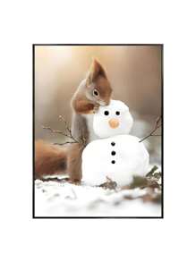 1 件北欧冬季风景海报照片森林松鼠驯鹿圣诞装饰画帆布墙艺术客厅装饰无框架 - 彩色 - 查看 40