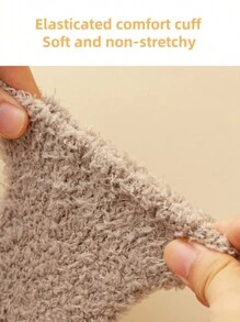 1 Pair Coral Fleece Thick Non-Slip Floor Socks For Babies, Toddler Crew Socks For Indoor Wear, Autumn/Winter - Multicolor - View 3