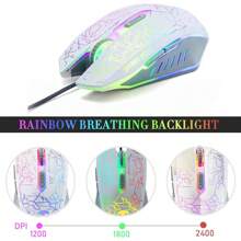 HOOPOND Wired Gaming Keyboard And Mouse Headset Combo,Rainbow LED Backlit Wired UK Layout  Keyboard,Over Ear Headphone With Mic,Rainbow Backlit Gaming Mice,Mouse Pad,For PC,Laptop,Ma C,P S4,X Box - 白色 - 查看 4