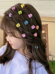 10 件/套 可爱迷你发夹 多巴胺主题糖果色小侧刘海发夹 女士 - 彩色 - 查看 7