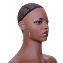 JINGFA PVC Premium Half Body Mannequin Head With Shoulders - Wig Head Stand Perfect For Displaying Wigs, Hats, And Jewelry- Medium Brown Realistic Makeup DH-YH2 - 鏽棕色 - 查看 5