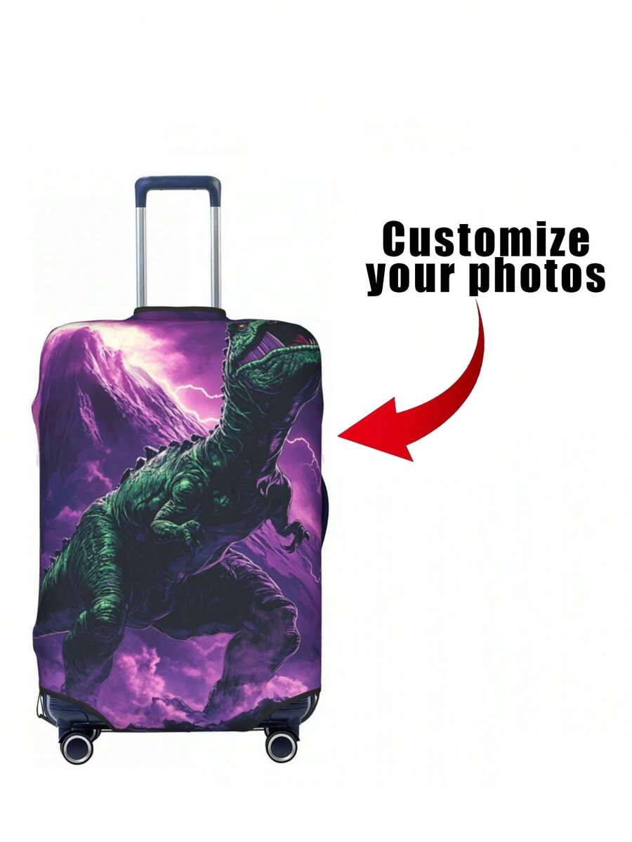 定制照片行李箱套和标签、个性化宠物照片徽标行李箱套、定制行李箱包装行李箱保护套、蜜月礼物 - 彩色 - 查看 1