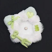 Portabadge decorativo super carino a forma di orecchie di gatto - adatto per badge da 58-70mm