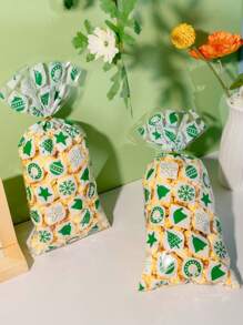 50 chiếc Người tuyết Halloween & Giáng sinh, Người bánh gừng, Túi đựng bánh quy phẳng OPP hoạt hình, Túi đựng kẹo trang trí in hình ma & bí ngô - Nhiều màu - Xem 6