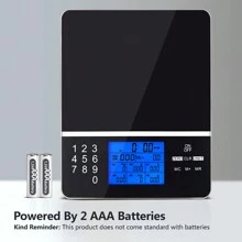 Ernährungsskala, digitale Lebensmittelwaage für Gewichtsverlust, Kalorienzähler Waage, Essensvorbereitungswaage und Gewichtsverlust Waage (Batterien nicht enthalten)
