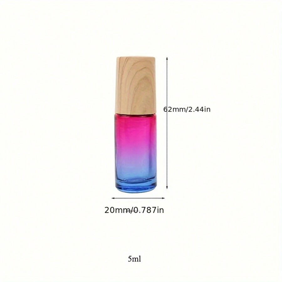 5ml Thick Glass Gradient Color Refillable RollOn Bottles With Steel