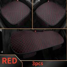 高品质皮革绗缝多色防滑舒适汽车座椅坐垫套装，3 件前排座椅 + 后排座椅套 - 查看 3