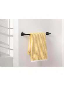 Matte Black Bathroom Set: 18" Towel Bar, Towel Ring & Toilet Paper Holder Set - 黑色 - 查看 2
