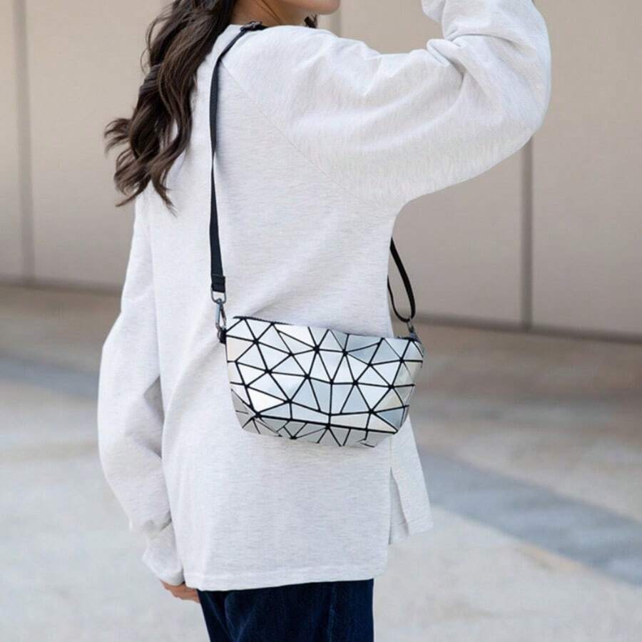 Túi đeo vai hình học tối giản thời trang mới cho nữ, Túi đeo chéo chần bông mini - Nhiều màu - Xem 1