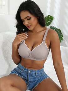 2pcs Women Floral Print Adjustable Wireless Lift And Gather Bras - Multicolor - View 3