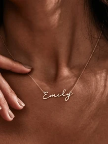 1pc Gold Rose Gold Exquisite Minimalist Name Necklace, 18K Gold Plated Name Necklace, Personalized Minimalist Name Necklace, Custom Name Jewelry, Christmas Gift Thanksgiving Christmas