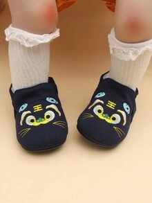1 Đôi giày đế chống trượt mềm mại thoải mái thêu họa tiết hoạt hình dành cho trẻ mới biết đi, phù hợp cho trẻ sơ sinh tập đi và bé trai/bé gái tập bò - Xanh đậm - Xem 8