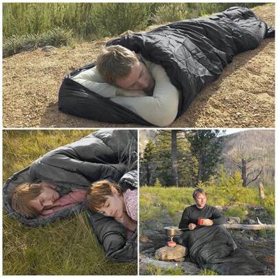 Zewnętrzny, przenośny, ciepły śpiwór kempingowy/awaryjny, odporny na brud, do biwakowania, biura