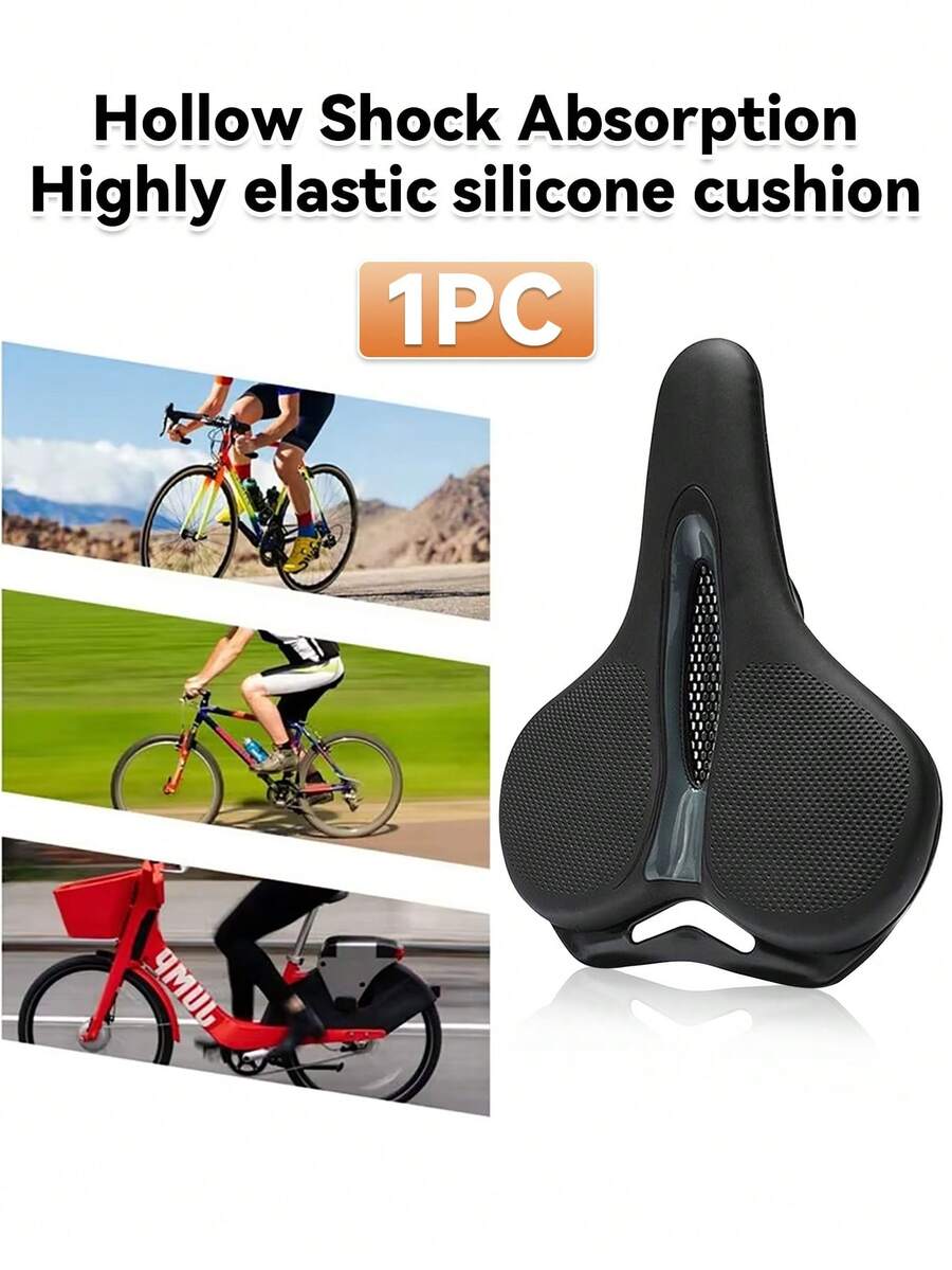 1 CÁI Đệm Yên Xe Đạp Mềm Dày Đệm Yên Xe Đạp Leo Núi Thoải Mái Túi Đựng Phụ Kiện Phụ Tùng Xe Đạp - màu đen - Xem 1