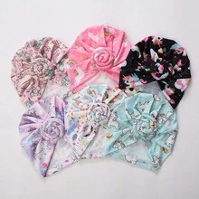 Mũ Turban mềm in hình kỳ lân mới cho trẻ sơ sinh, mũ trùm đầu bện kẹo mút dễ thương - Nhiều màu - Xem 6