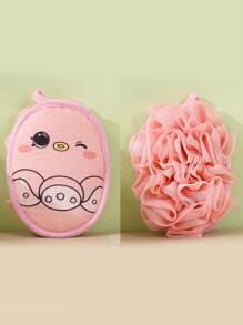 Esponja de baño suave y linda para niños, accesorios de baño para uso doméstico, bola de baño amigable con la piel