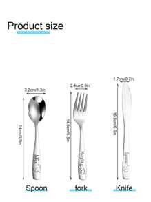 Bộ đồ ăn trẻ em bằng thép không gỉ 304 khắc tên cá nhân (1/3 món), Bộ đồ ăn tùy chỉnh, Muỗng, nĩa, dao, thìa trà, thìa súp khắc tên trẻ em, Bộ đồ ăn cho trẻ nhỏ, Bộ đồ ăn hình gấu dễ thương tùy chỉnh, Muỗng tập ăn cho bé tùy chỉnh, Bộ đồ ăn sáng tạo cho trẻ em, Quà tặng kỷ niệm sinh nhật, Quà tặng cho trẻ em, Quà Giáng sinh, Quà Halloween, Quà tặng cho tiệc tùng, Đám cưới, Sinh nhật, Tiệc tùng, Muỗng, Dao, Nĩa khắc tên tùy chỉnh, Bộ đồ ăn trẻ em tùy chỉnh, Không gian ấm cúng, Trẻ em, Tiệc tưng bừng thành thị, Hiện đại, Đầy màu sắc, Dễ thương, Bộ dao kéo - Bạc - Xem 4