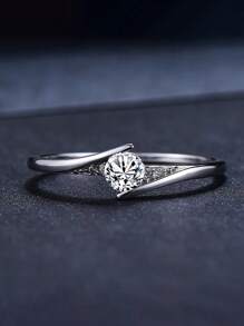1 ST Elegante 925 Sterling Zilveren Cubic Zirconia Ringen Bruiloft Sieraden Voor Vrouwen Fijne Sieraden