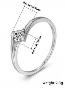 1 ST Elegante 925 Sterling Zilveren Cubic Zirconia Ringen Bruiloft Sieraden Voor Vrouwen Fijne Sieraden