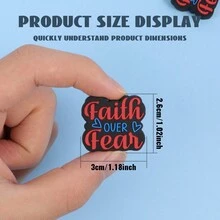 8 件/套“Faith”字母硅胶 Focak 珠，黑色背景红色文字，适用于钥匙扣、串珠、钢笔和其他 DIY 配件、散装珠宝制作手链项链手工艺品 - 矽膠焦點珠 - 查看 5