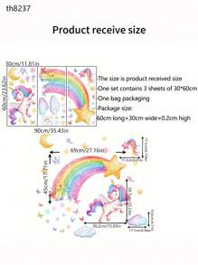 3 sztuki kreatywnych naklejek ściennych, samoprzylepne naklejki ścienne z motywem tęczowego jednorożca i motyla, naklejki ścienne do sypialni, salonu, werandy, naklejki usuwalne, naklejki ścienne, naklejki, naklejka ścienna, naklejka winylowa do dekoracji domu, wiosenne dekoracje odświeżające dom, naklejki dekoracyjne Rama, prezenty urodzinowe, ukończenie szkoły