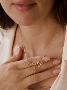 1pc Gold Rose Gold Exquisite Minimalist Name Necklace, 18K Gold Plated Name Necklace, Personalized Minimalist Name Necklace, Custom Name Jewelry, Christmas Gift Thanksgiving Christmas