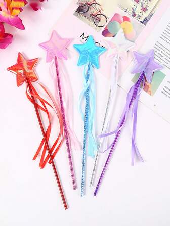 1 件全新游戏派对装饰拍照道具少女天使魔杖角色扮演五角星仙女棒卡通可爱生日表演道具