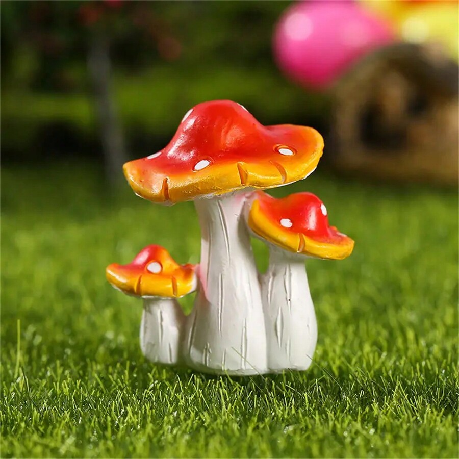 1/3pcs Mini Mushroom Micro Models, DIY Miniature Landscape Fairy Garden