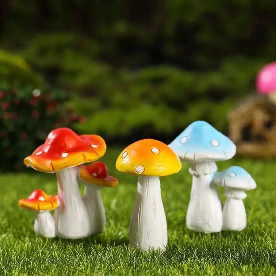 1/3pcs Mini Mushroom Micro Models, DIY Miniature Landscape Fairy Garden