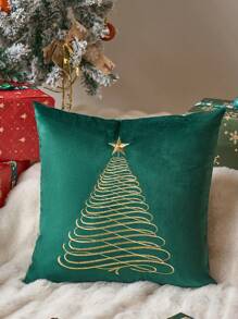 1 vỏ gối cây thông Noel, vỏ gối trang trí, nhung thêu, len mềm, vỏ gối sofa, Giáng sinh vàng, đồ trang trí nhà Giáng sinh, đồ trang trí Giáng sinh, đồ trang trí giường ngủ, đồ trang trí Giáng sinh, đồ trang trí mùa đông, quà tặng Giáng sinh cá nhân hóa - màu xanh lá - Xem 12