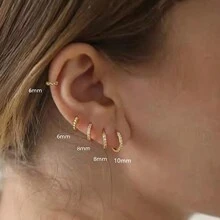 1 Pair Of 5mm - 12mm High-Quality Zirconia Stud Earrings, Copper-Inlaid Zirconia, Simple Daily All-Match Hoop Earring Set, Unisex Fashion Round Soft Cartilage Earrings