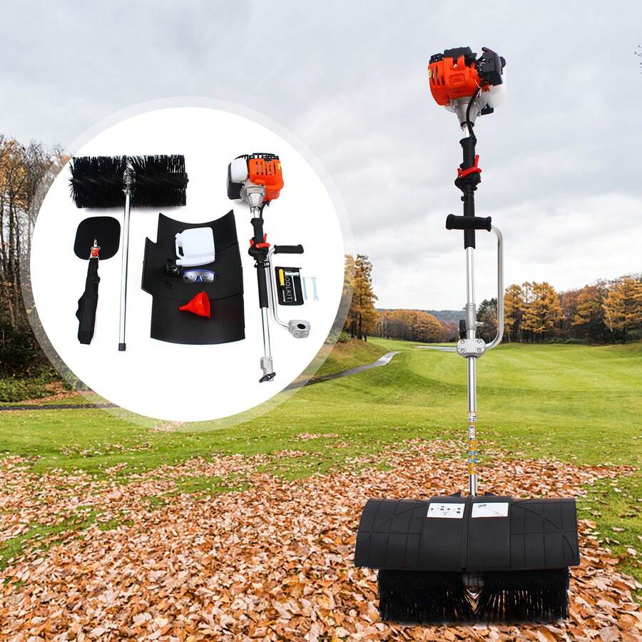 Outdoor Handheld Sweeper, Cleaning Driveway Turf Lawns Artificial Grass