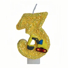 1pc Yellow Excavator Digital Candle Gold Creative Birthday Candle Is The Best Birthday Gift For Young Men's Birthday Party Every Day - Excavator - View 15