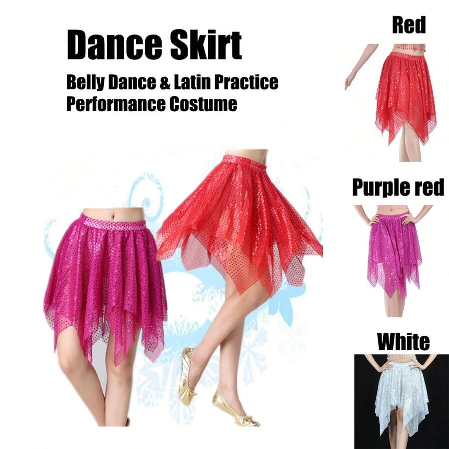 1 Gói Váy Khiêu Vũ Lấp Lánh - Trang Phục Biểu Diễn/Thực Hành Múa Bụng & Latin - Nhiều màu - Xem 1