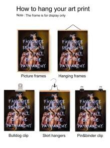 1幅现代复古风格装饰艺术帆布墙画，标题：“诙谐晦涩的语录”，复古海报，水墨肖像画，适用于客厅、卧室、家庭办公室 - 无框墙饰，室内装饰艺术海报 - 彩色 - 查看 5