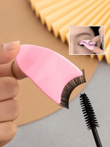 1pc Pink Plastic False Eyelash Applicator Tool, Eyelash Tweezers And Glue Brush - Multicolor - View 1